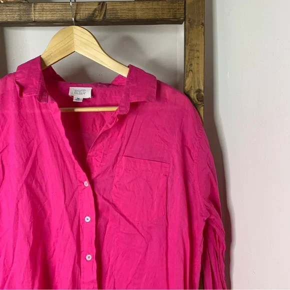 Sigrid Olsen Bright Pink Button-Up Shirt M - Picture 2 of 5